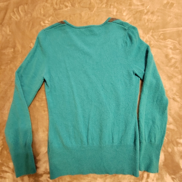 Apt 9 100% cashmere sweater size xl teal argyle - Picture 3 of 3